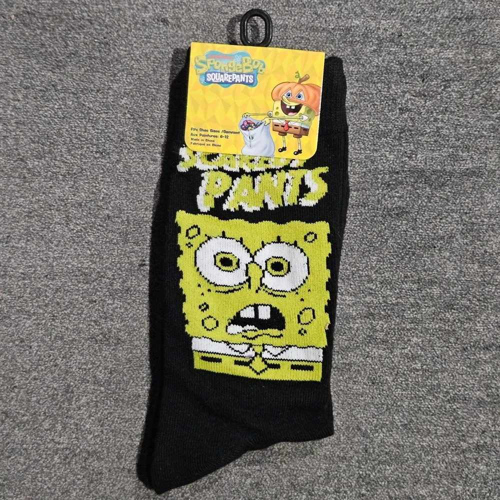Nickelodeon SpongeBob SquarePants Scaredy Pants Halloween Mens Crew Socks 6-12
